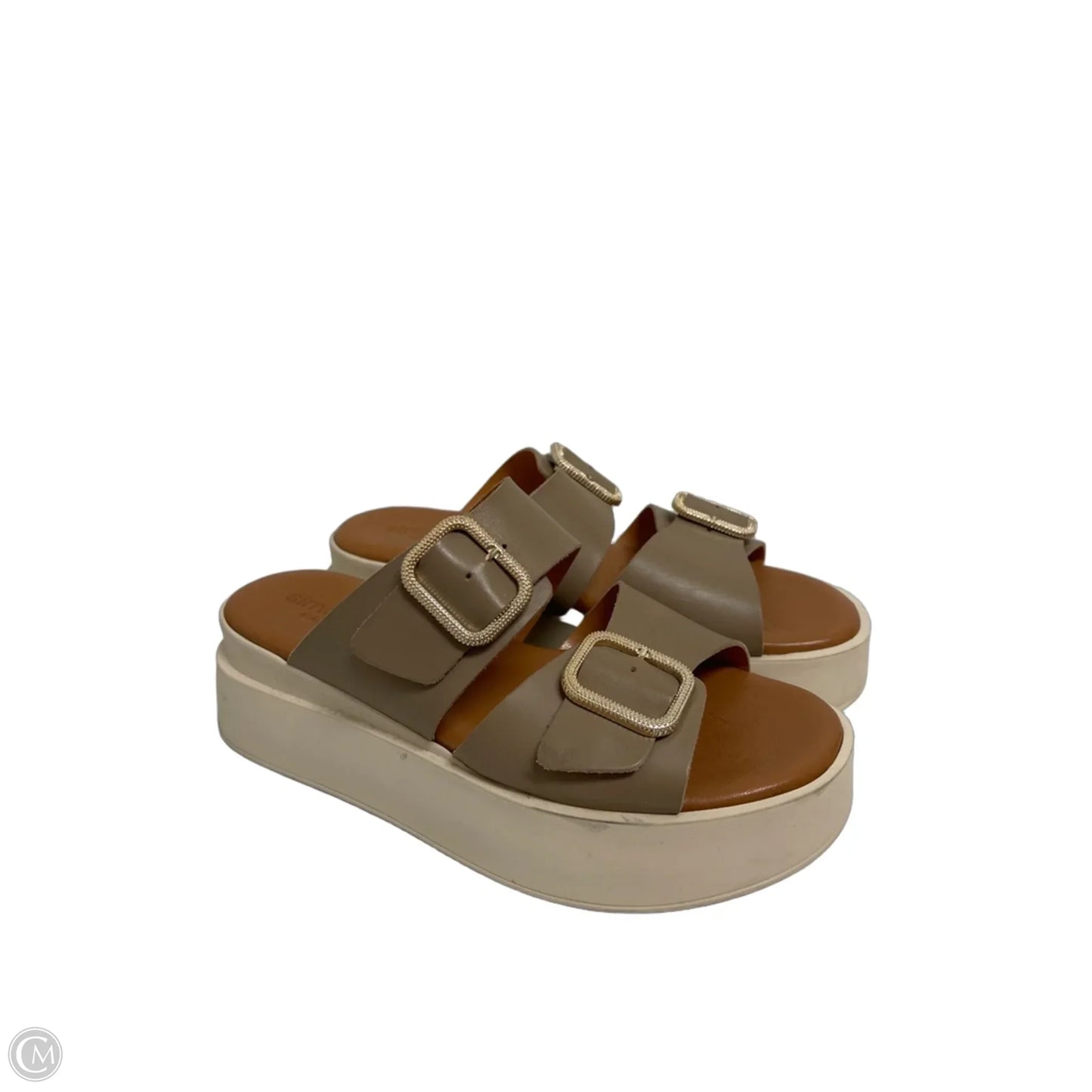 Sandals Heels Platform By Cmc In Taupe, Size: 7.5