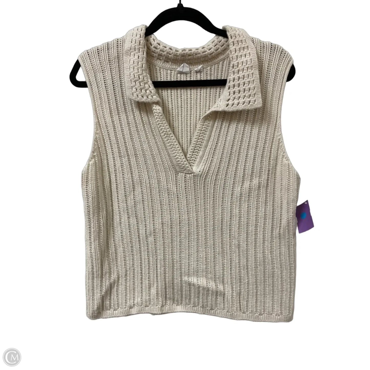 Top Sleeveless By Gap In Cream, Size: L