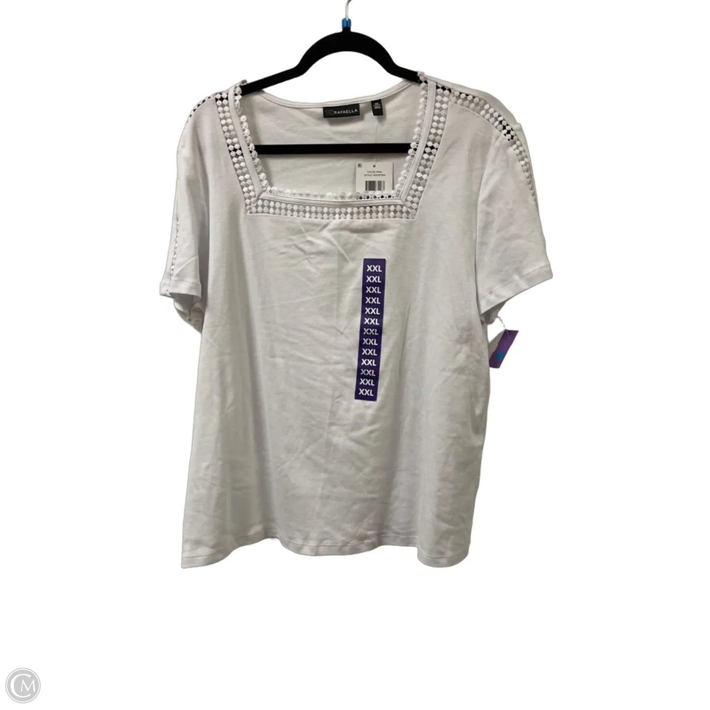 Top Short Sleeve By Rafaella In White, Size: 1x