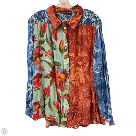 Blouse Long Sleeve By Soft Surroundings In Orange, Size: 2x
