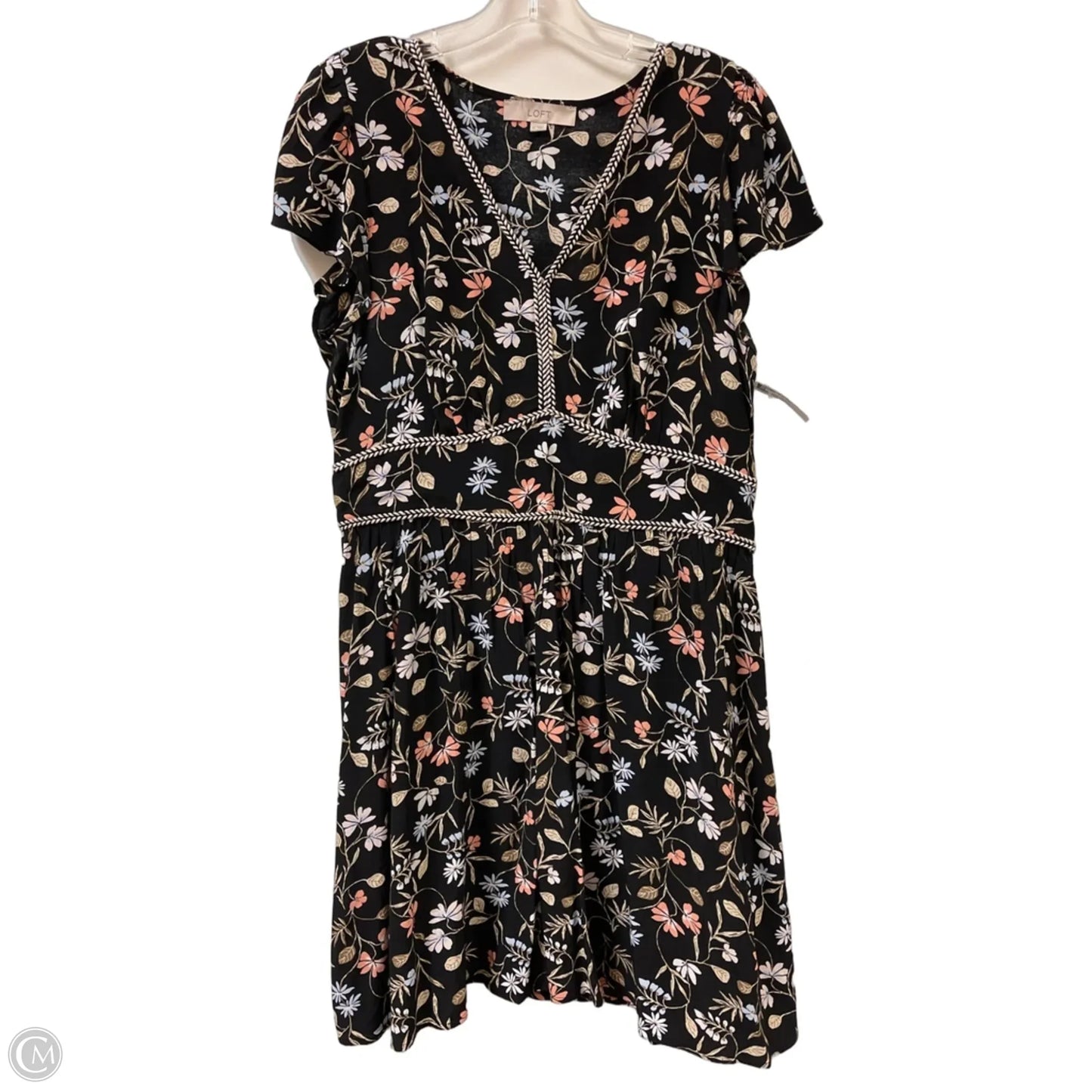 Dress Casual Midi By Loft In Floral Print, Size: L