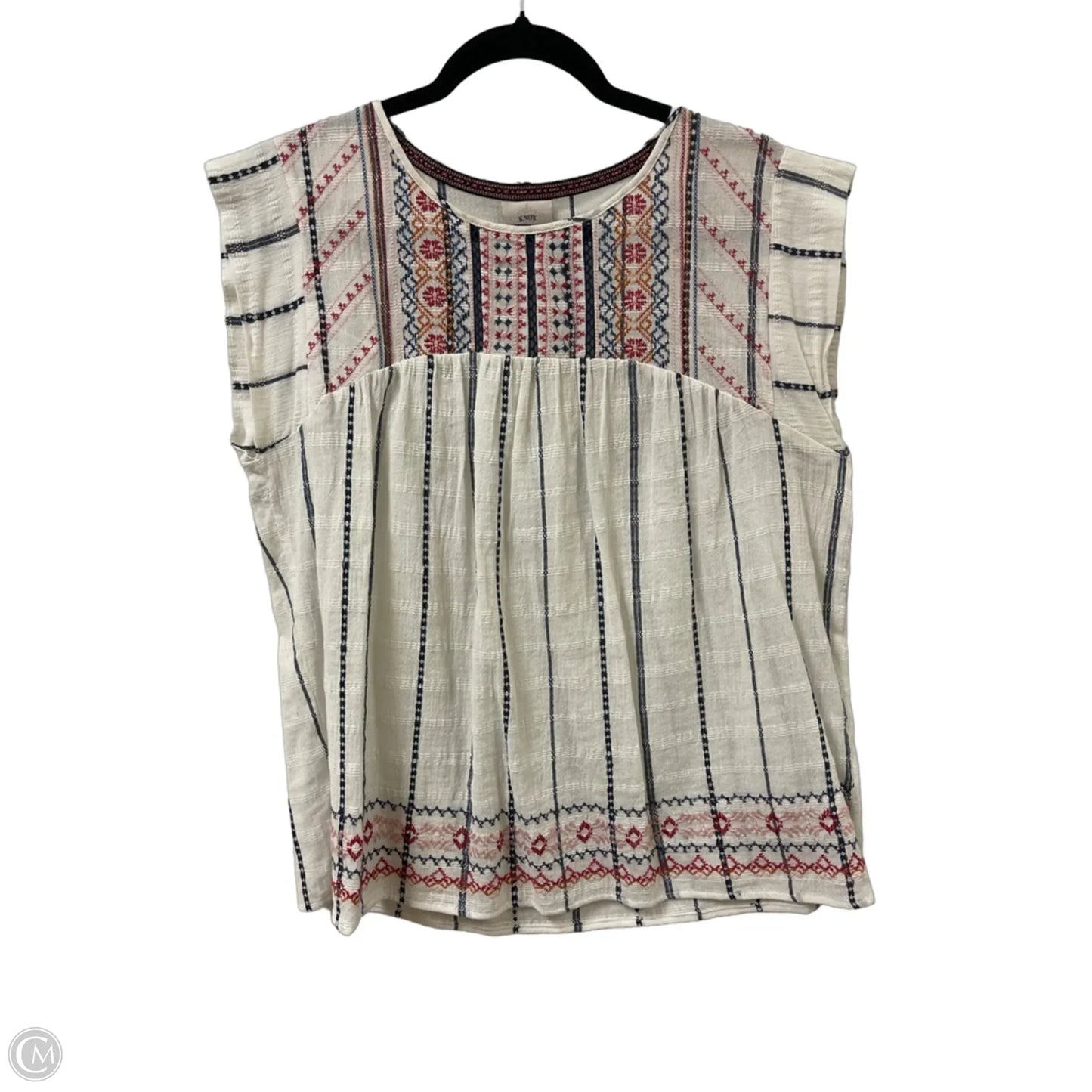 Top Short Sleeve By Knox Rose In White, Size: M