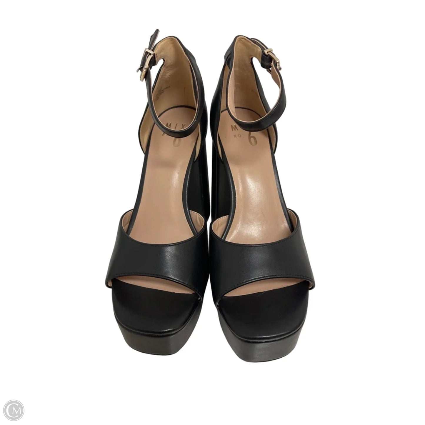 Sandals Heels Block By Mix No 6 In Black, Size: 8