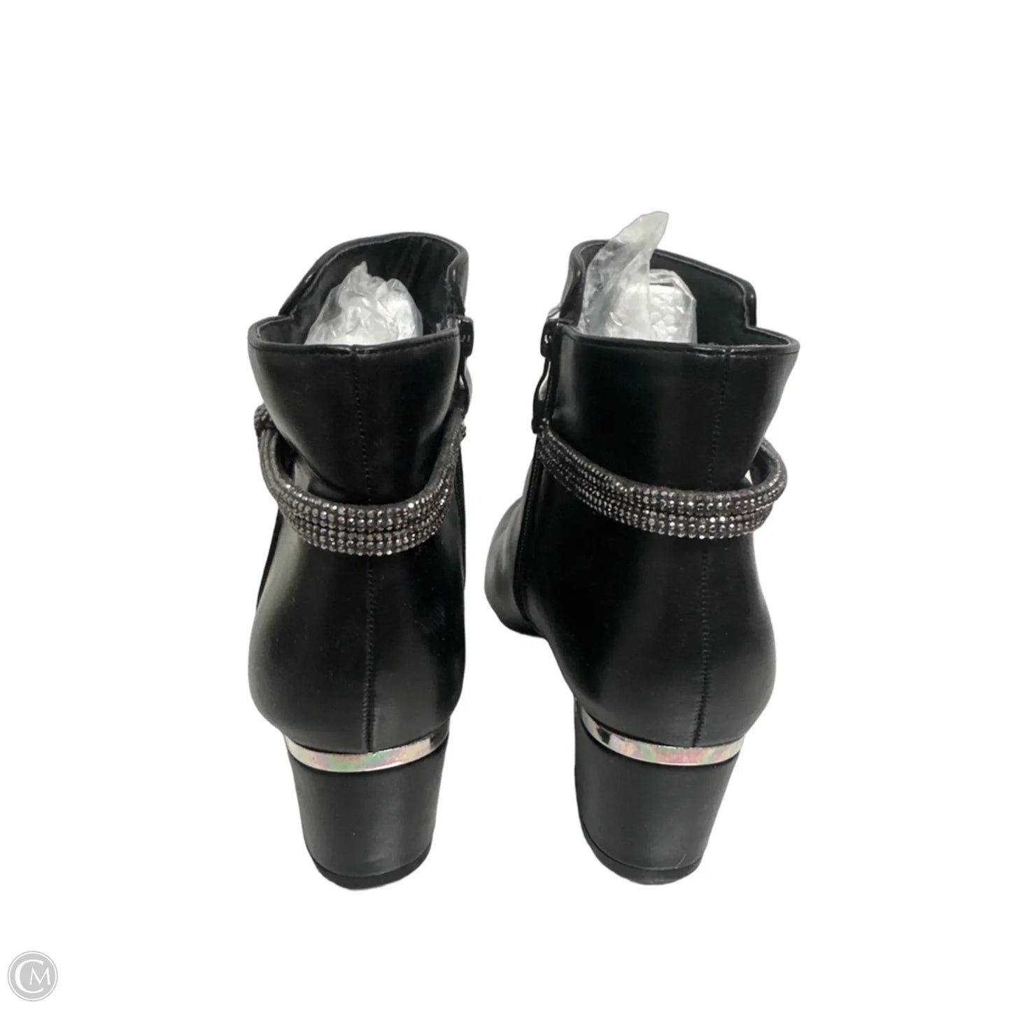 Boots Ankle Heels By Forever In Black, Size: 10