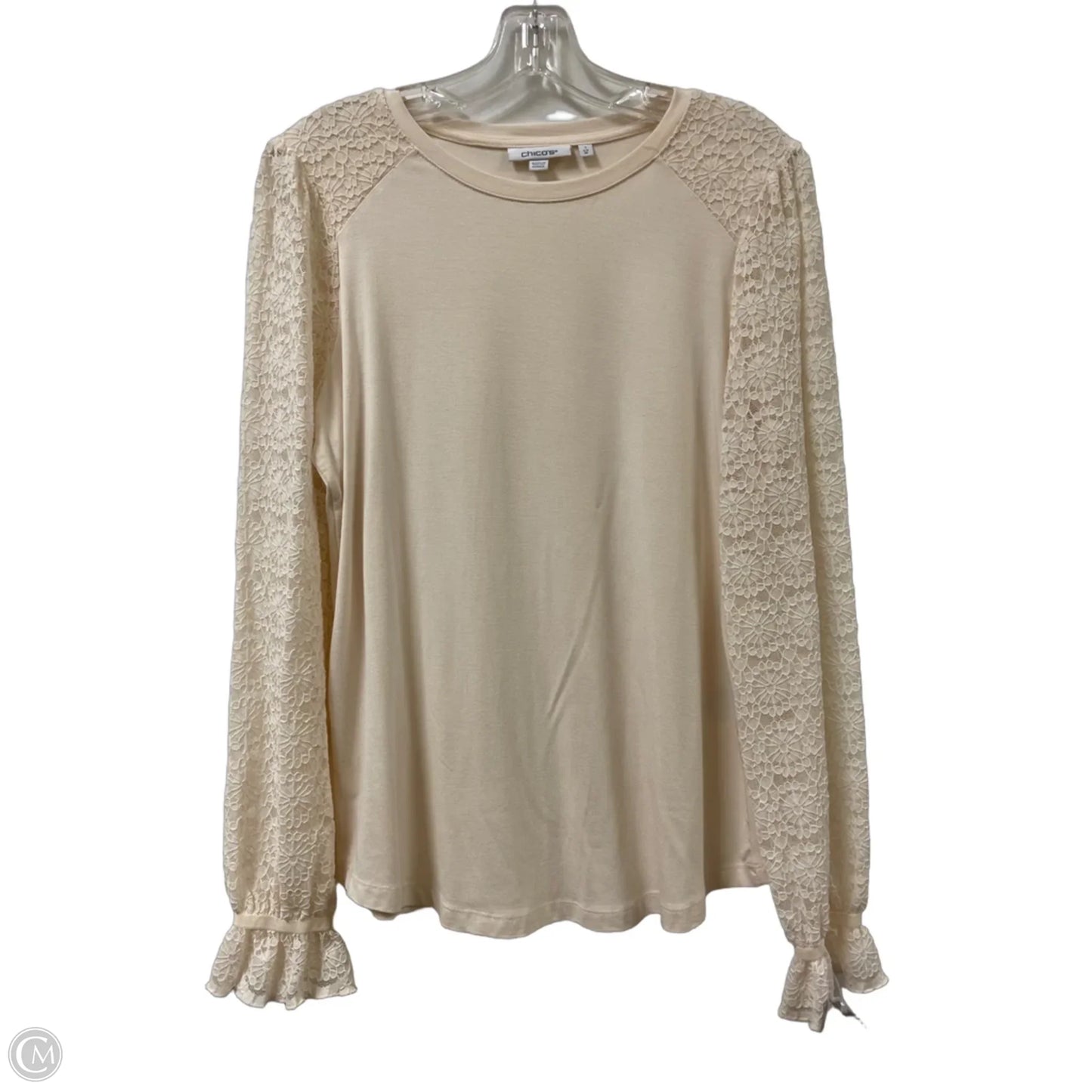 Top Long Sleeve By Chicos In Cream, Size: M