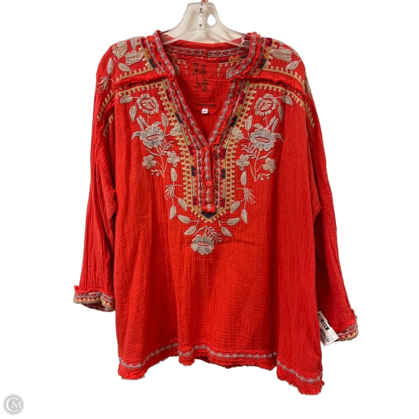 Top Long Sleeve Designer By Johnny Was In Orange, Size: L