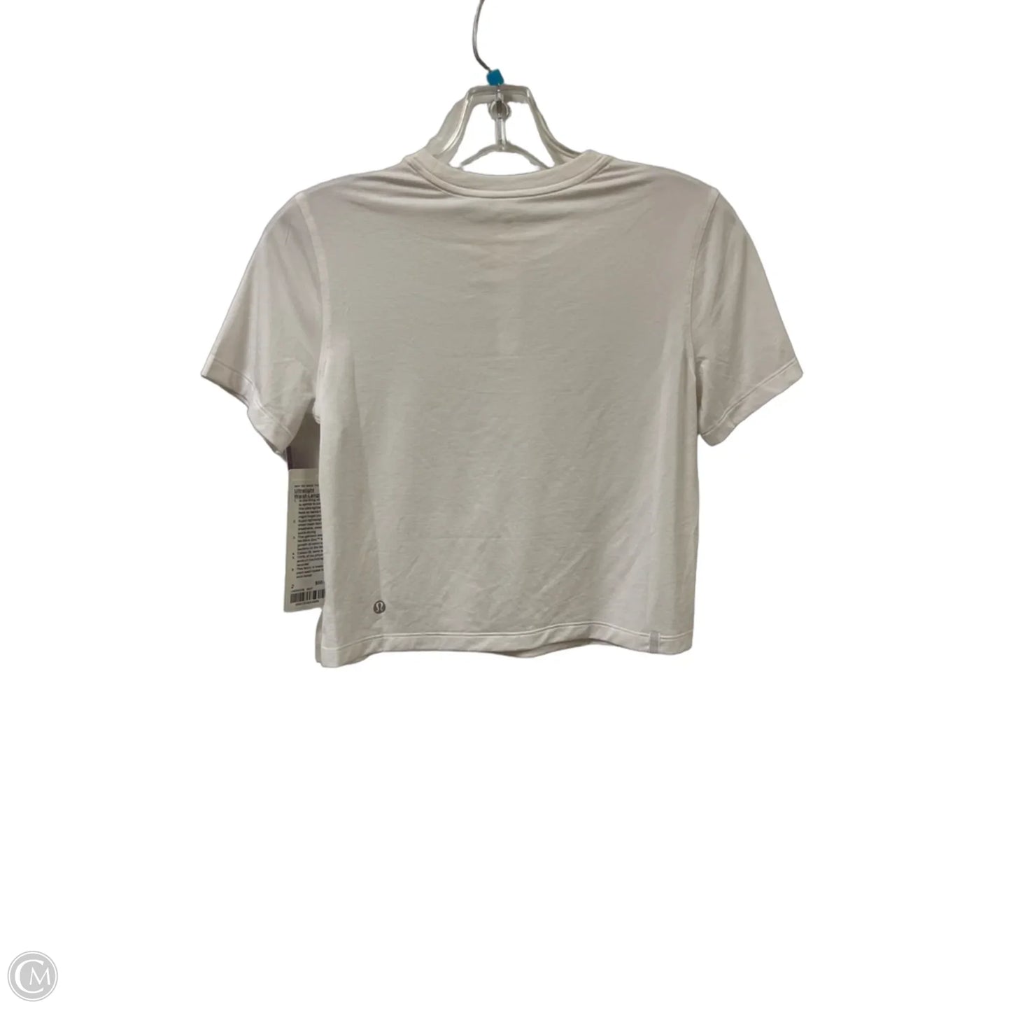 Athletic Top Short Sleeve By Lululemon In White, Size: Xs