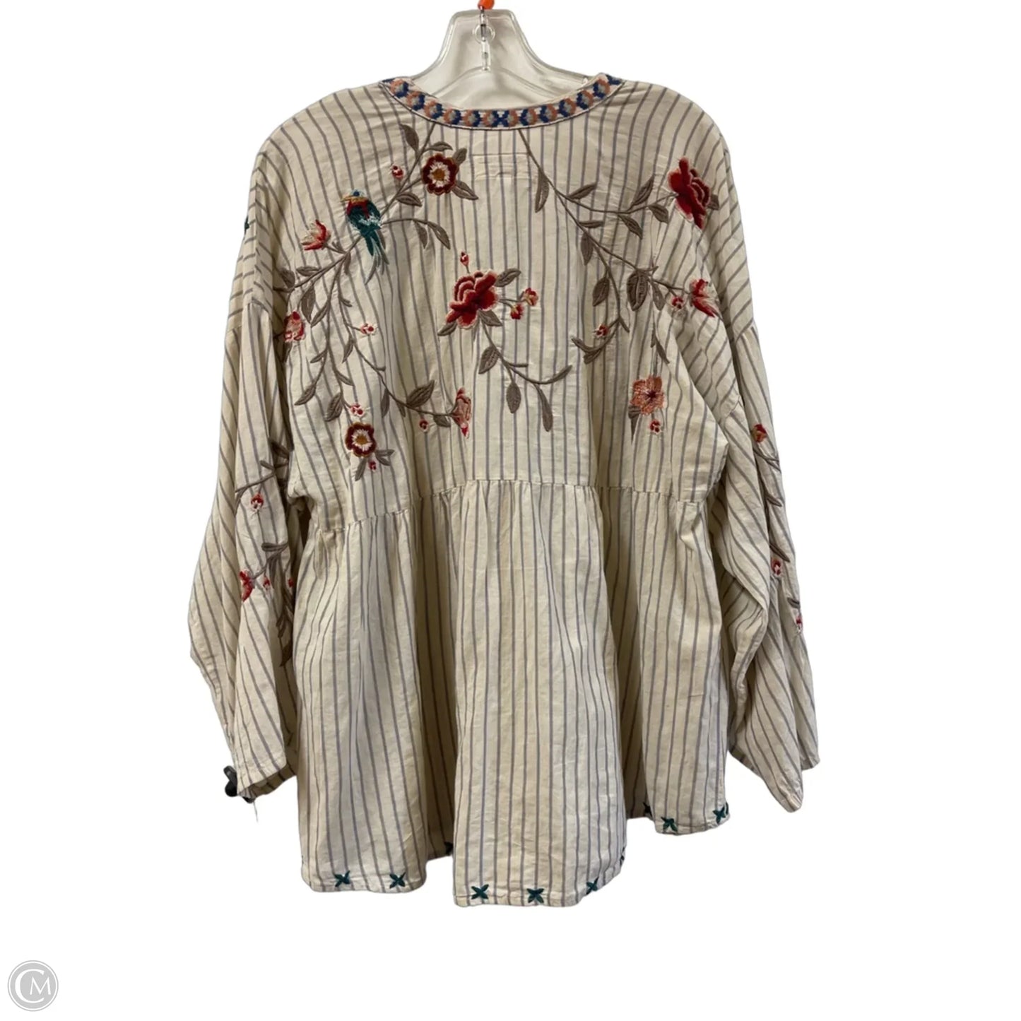 Top Long Sleeve Designer By Johnny Was In Tan, Size: Xl