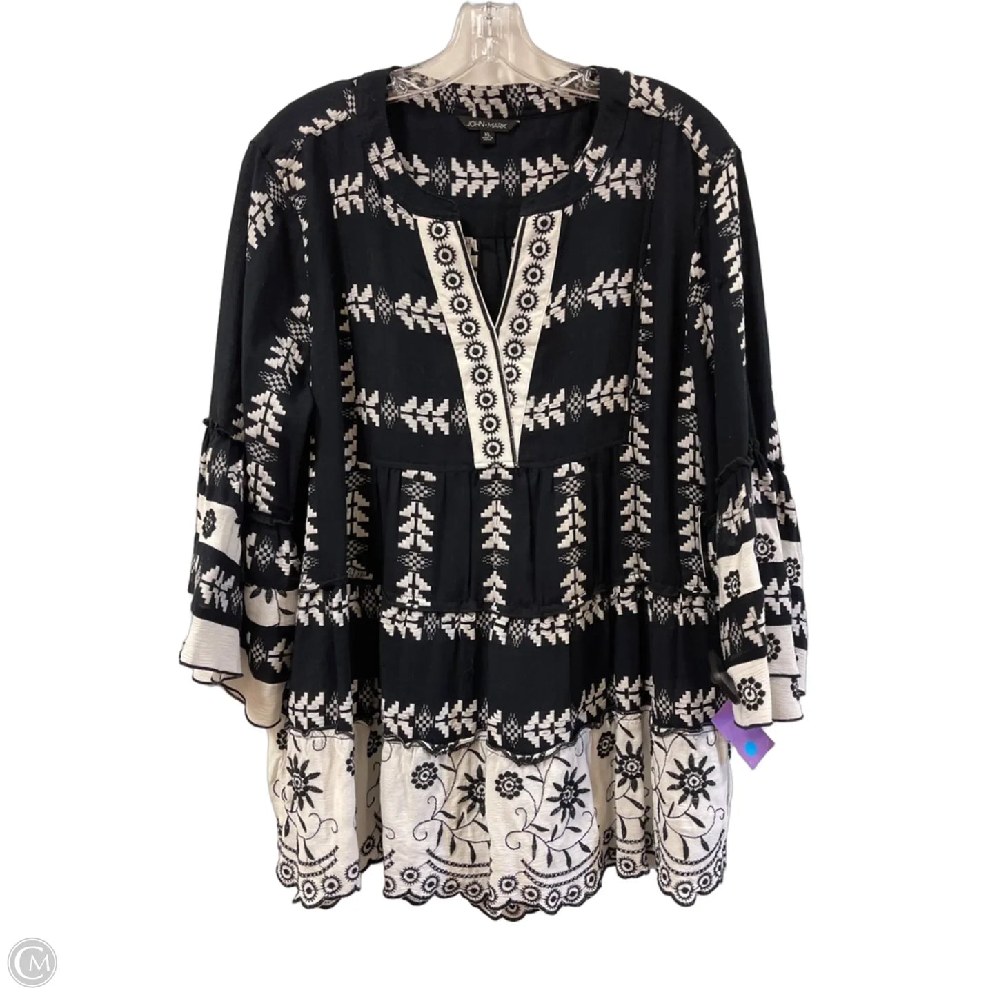 Tunic Long Sleeve By John Mark In Navy, Size: Xl