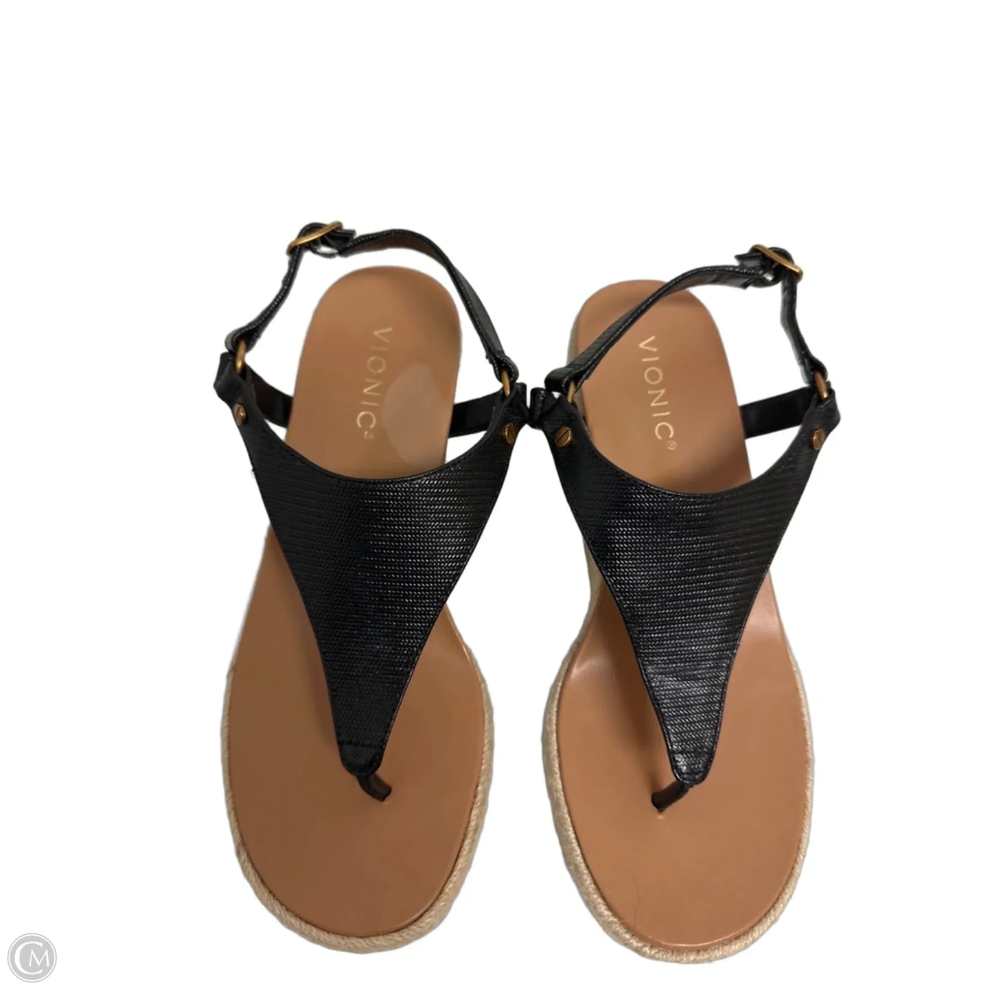 Sandals Heels Wedge By Vionic In Black, Size: 8