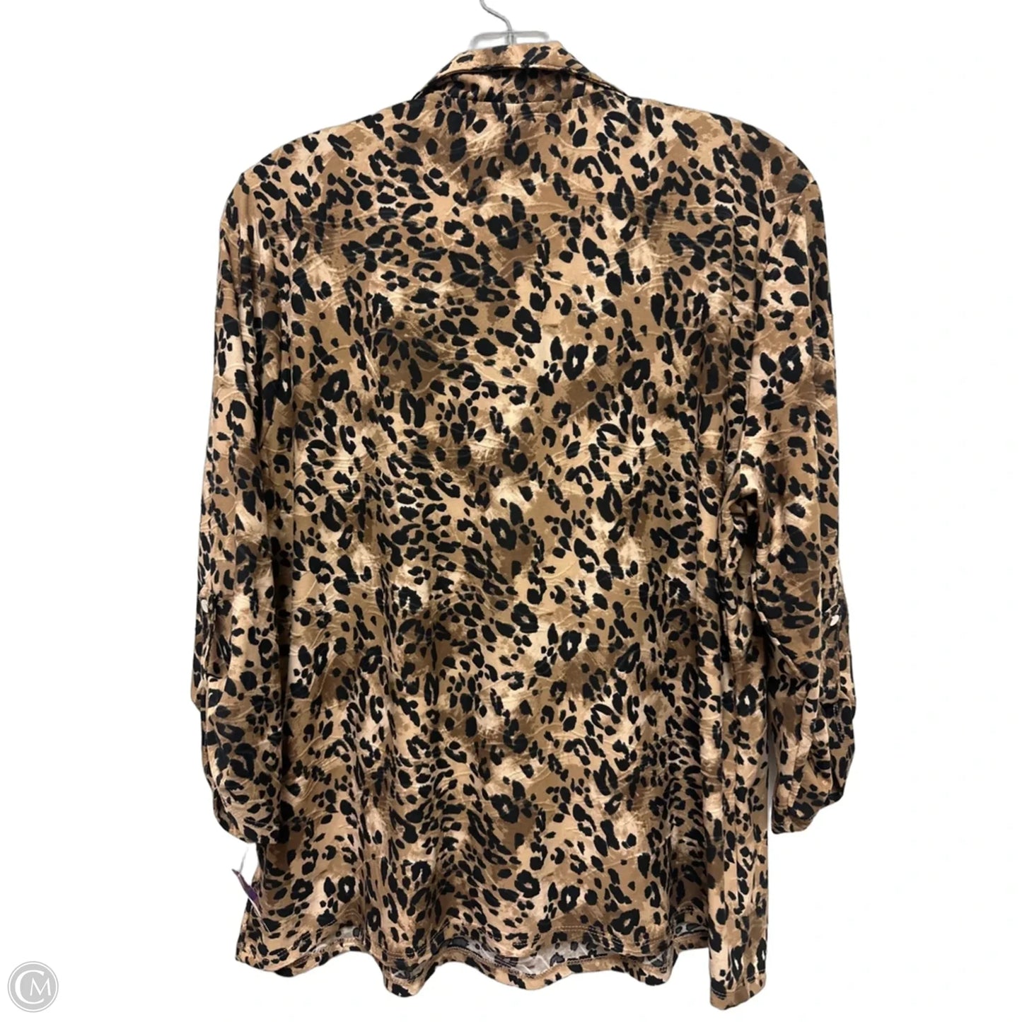 Top Long Sleeve By Emily Daniels In Animal Print, Size: Xl