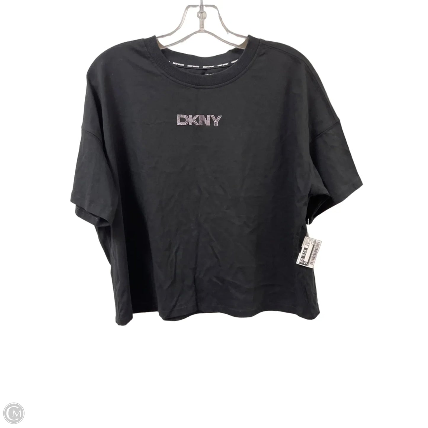 Top Short Sleeve By Dkny In Black, Size: L