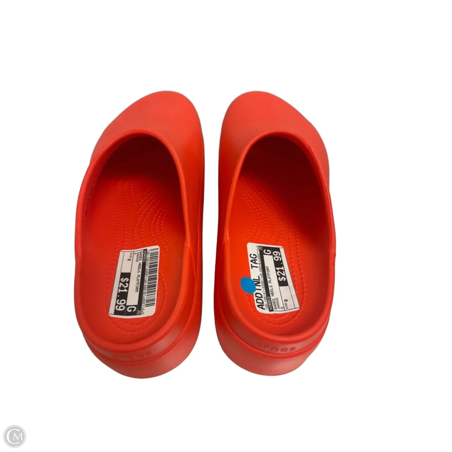 Shoes Heels Platform By Crocs In Orange, Size: 9