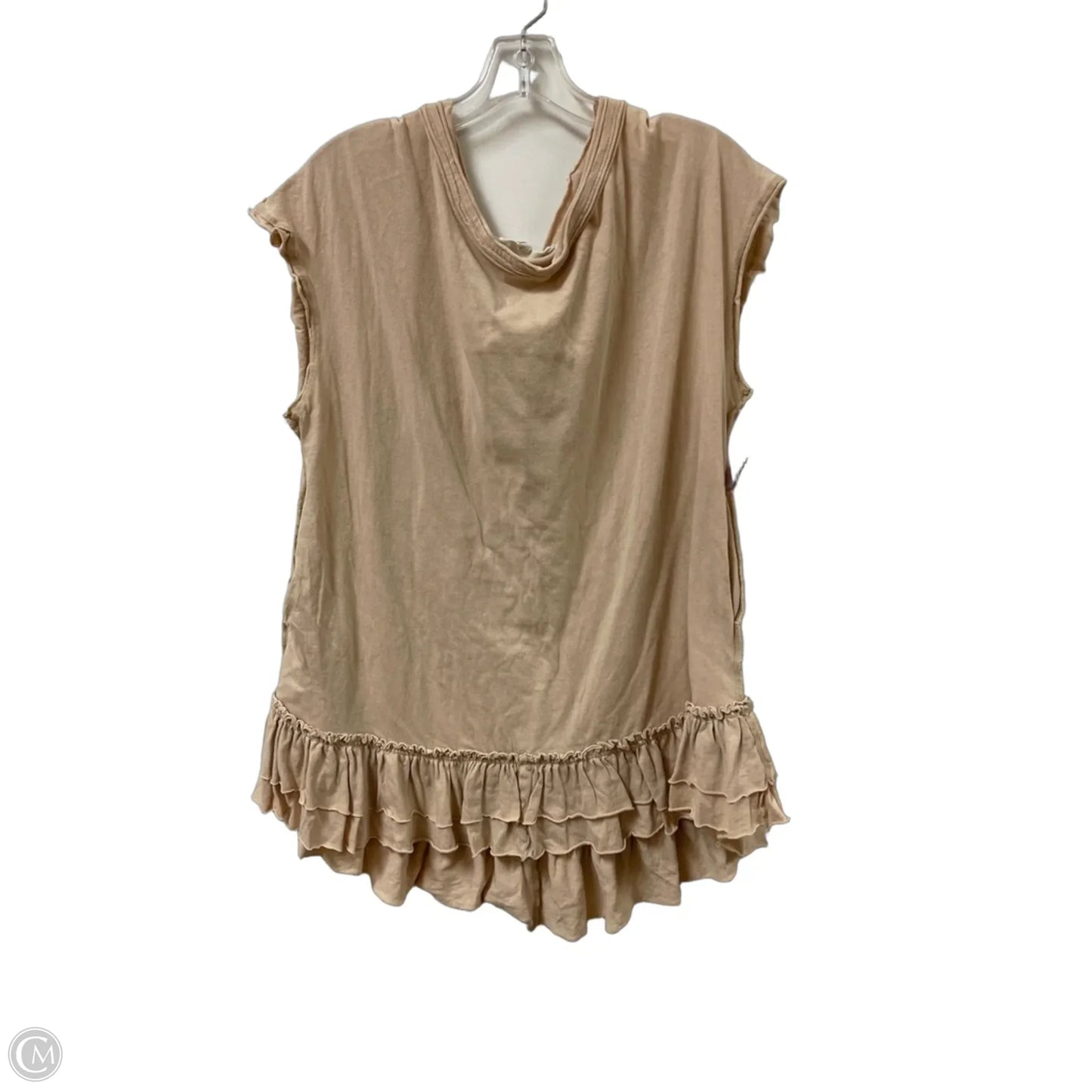 Tunic Short Sleeve By Clothes Mentor In Cream, Size: S