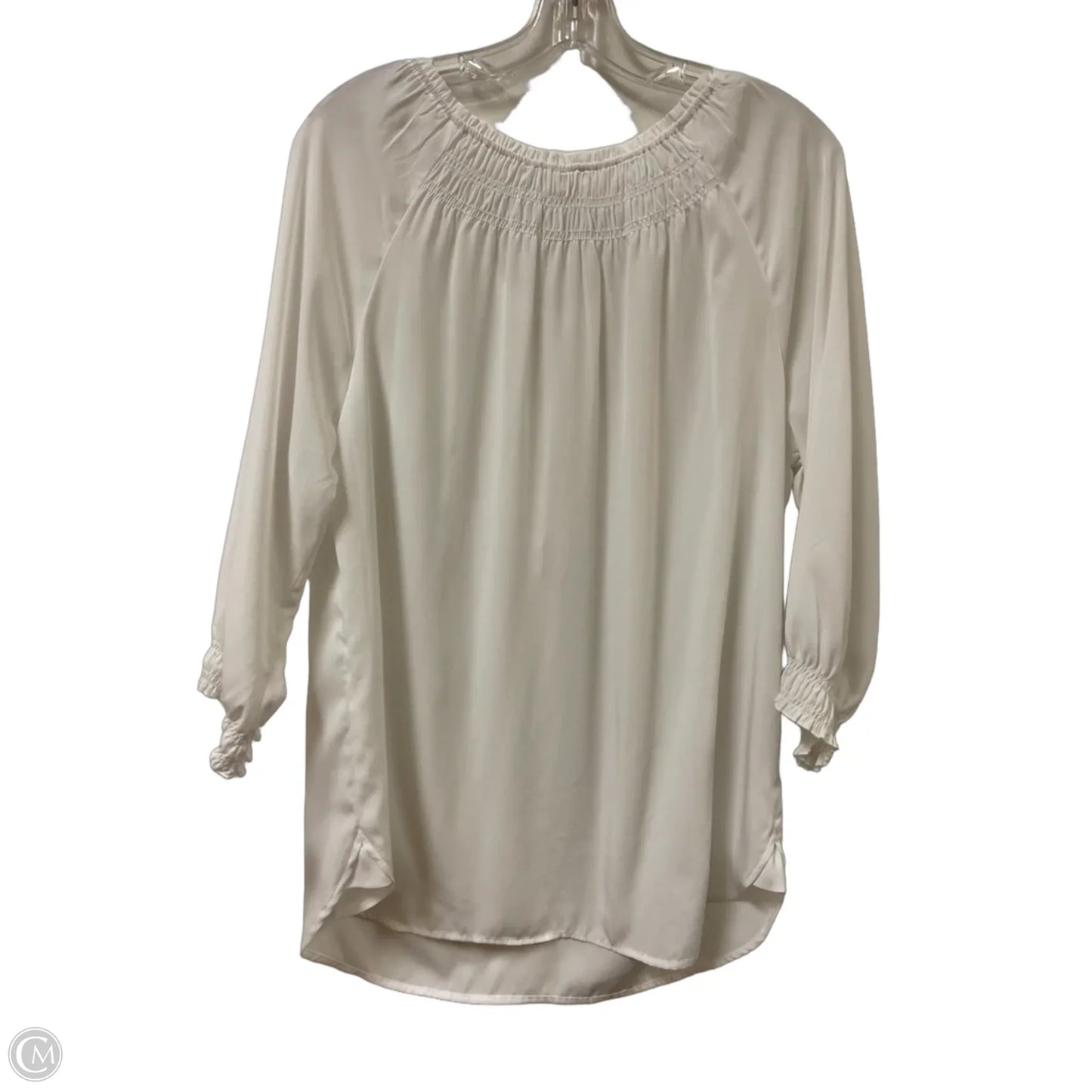 Top Long Sleeve By Chicos In White, Size: M