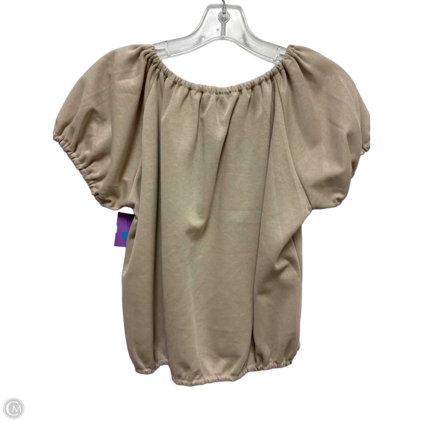 Top Short Sleeve By Cmc In Tan, Size: S