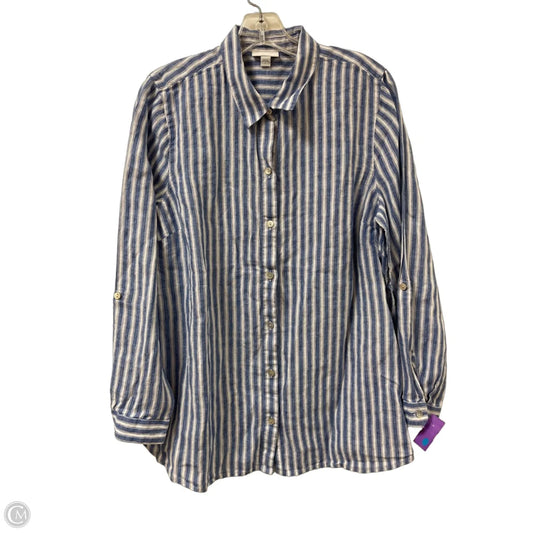 Blouse Long Sleeve By J. Jill In Blue, Size: L