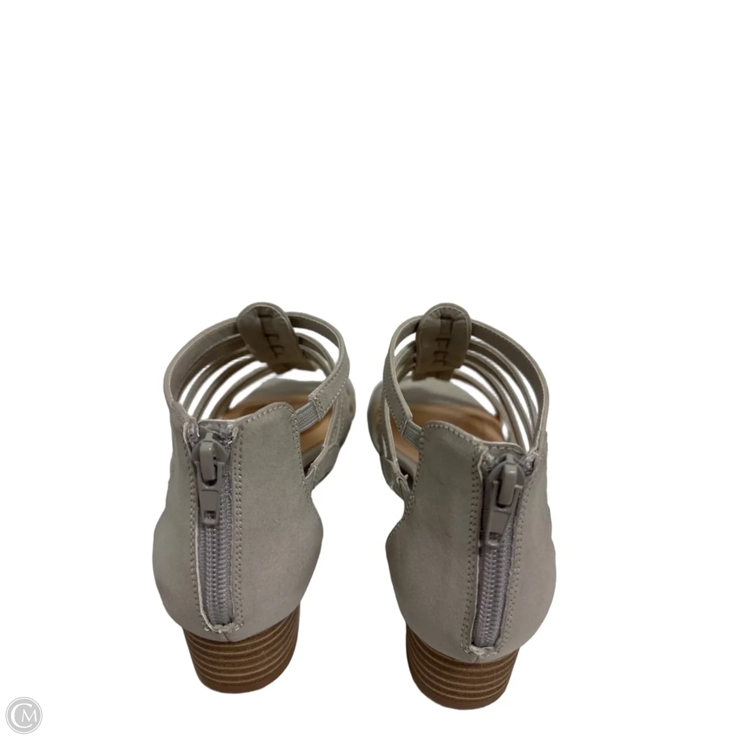 Sandals Heels Block By Easy Street In Grey, Size: 8.5