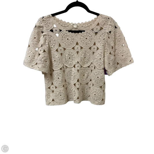 Top Short Sleeve By Ultra Pink In Cream, Size: S