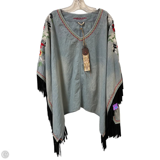 Tunic Short Sleeve By Double D Ranch In Blue Denim, Size: L