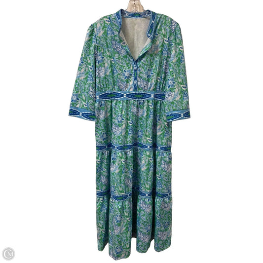 Dress Casual Maxi By Clothes Mentor In Blue & Green, Size: Xl