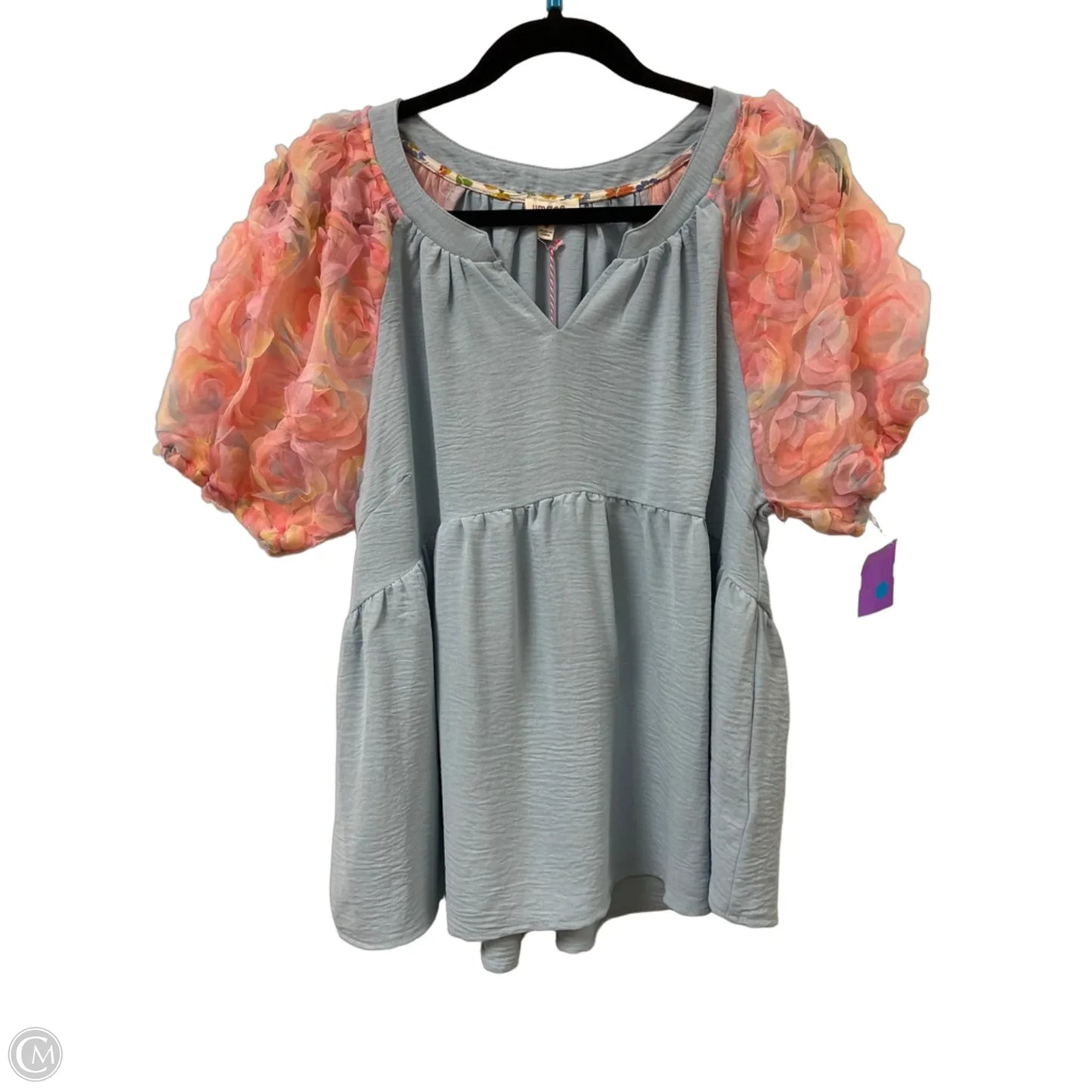 Top Short Sleeve By Umgee In Blue, Size: M