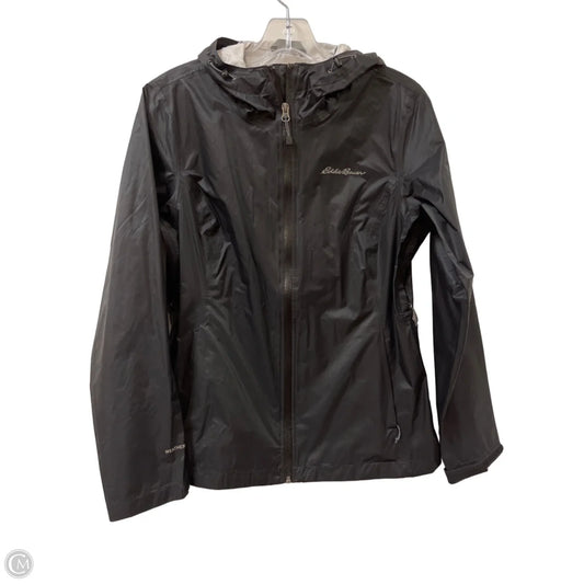 Jacket Windbreaker By Eddie Bauer In Black, Size: S