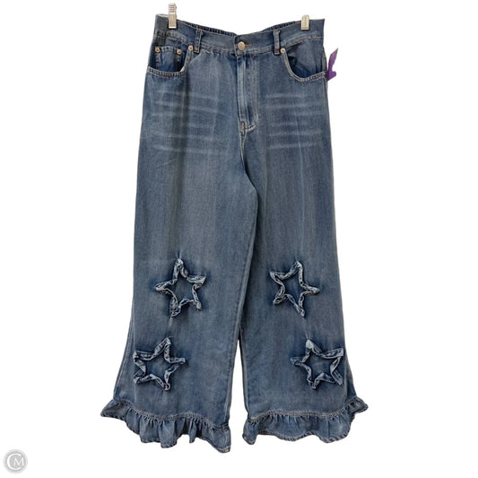 Jeans Wide Leg By Clothes Mentor In Blue Denim, Size: 10