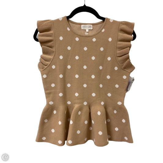 Sweater Short Sleeve By Entro In Tan, Size: S