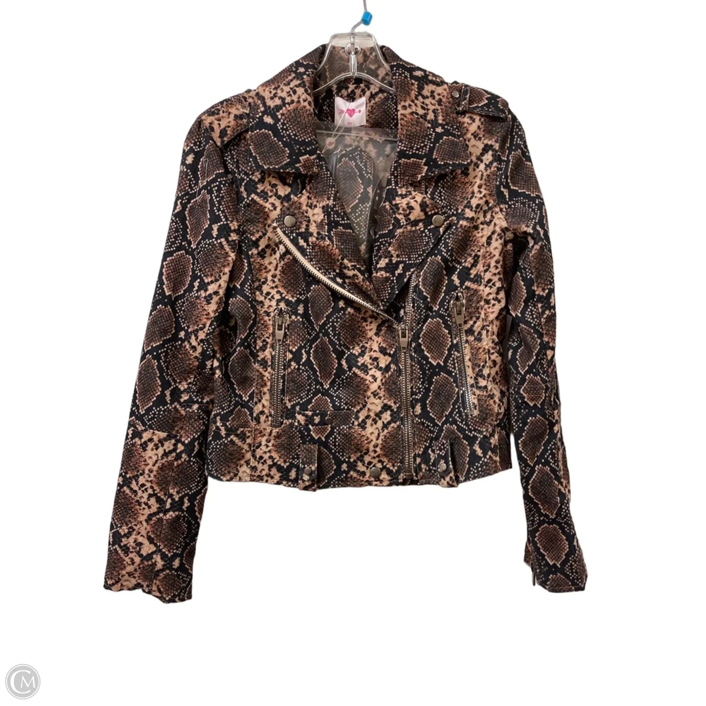 Jacket Moto By Buddy Love In Animal Print, Size: S