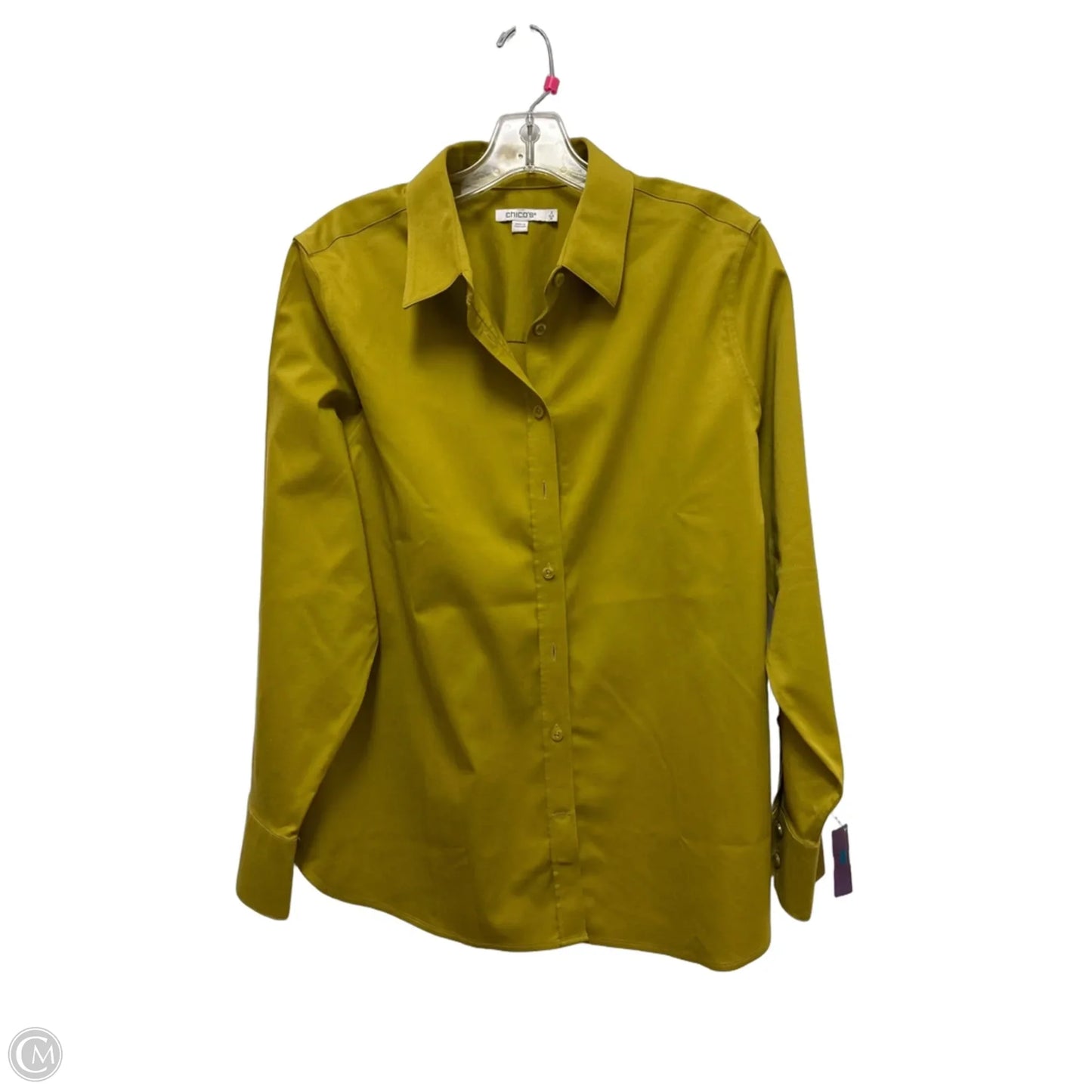 Blouse Long Sleeve By Chicos In Green, Size: L