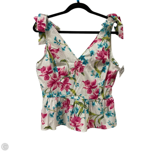 Top Sleeveless By Nine West In Floral Print, Size: M