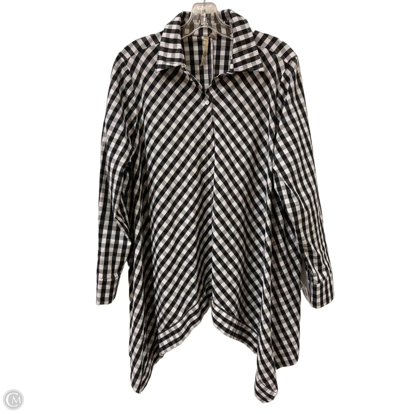 Tunic Long Sleeve By Comfy In Black & White, Size: L