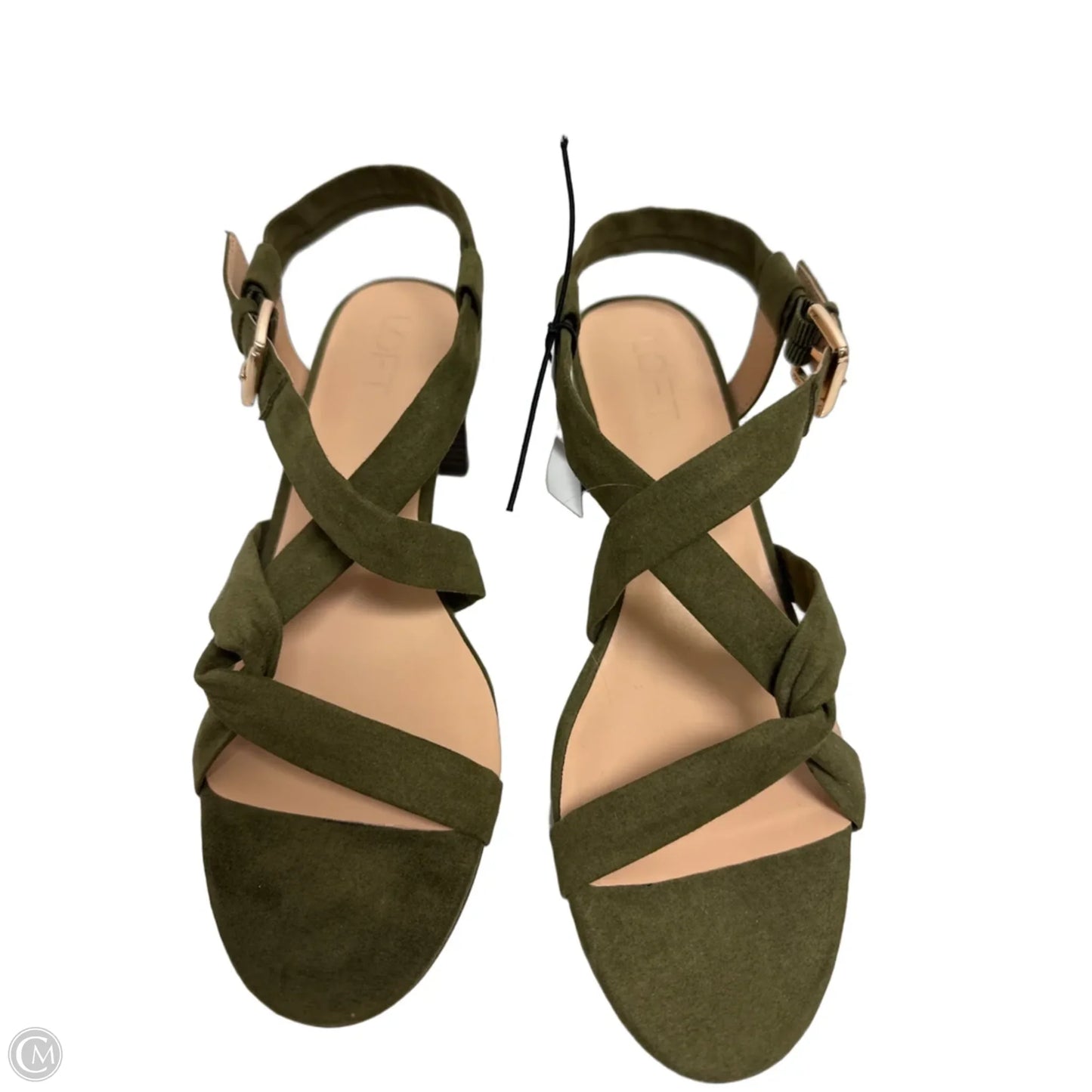 Sandals Heels Block By Loft In Green, Size: 9