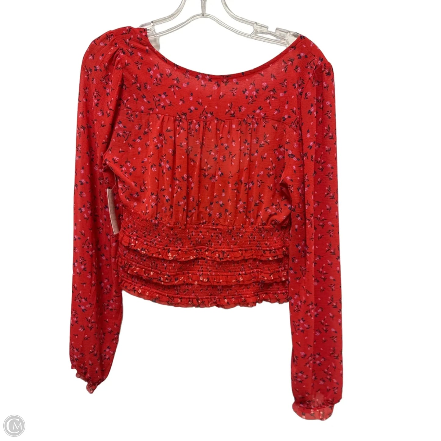 Top 2pc 3/4 Sleeve By Free People In Red, Size: M
