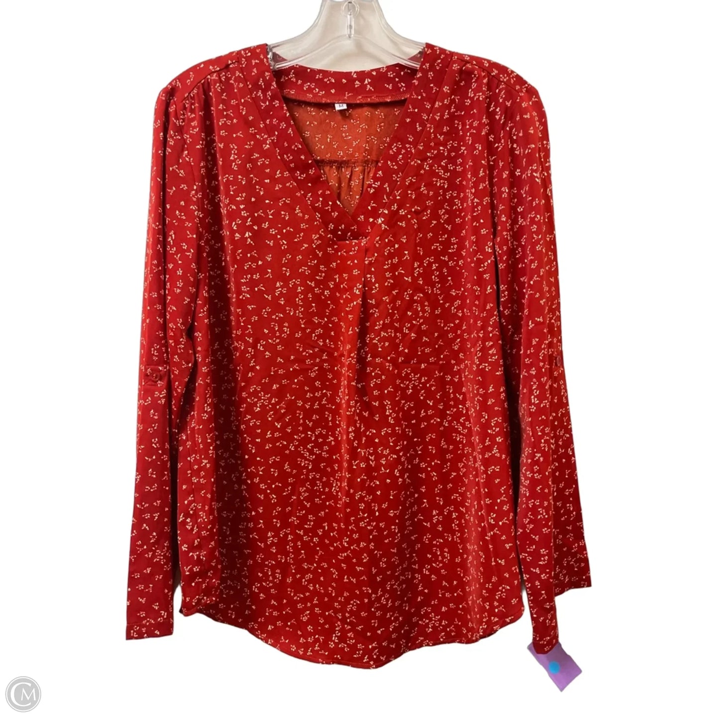 Top Long Sleeve By Clothes Mentor In Red, Size: M