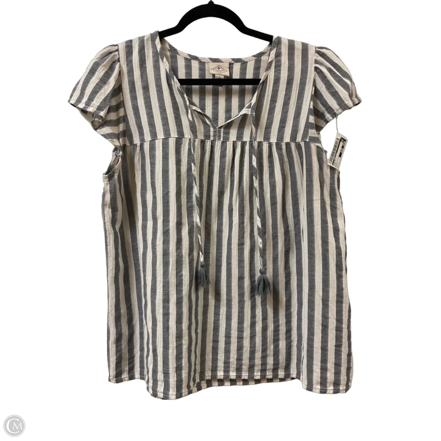 Top Short Sleeve By St Johns Bay In Grey, Size: L