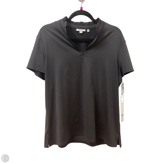 Athletic Top Short Sleeve By Chicos In Black, Size: L