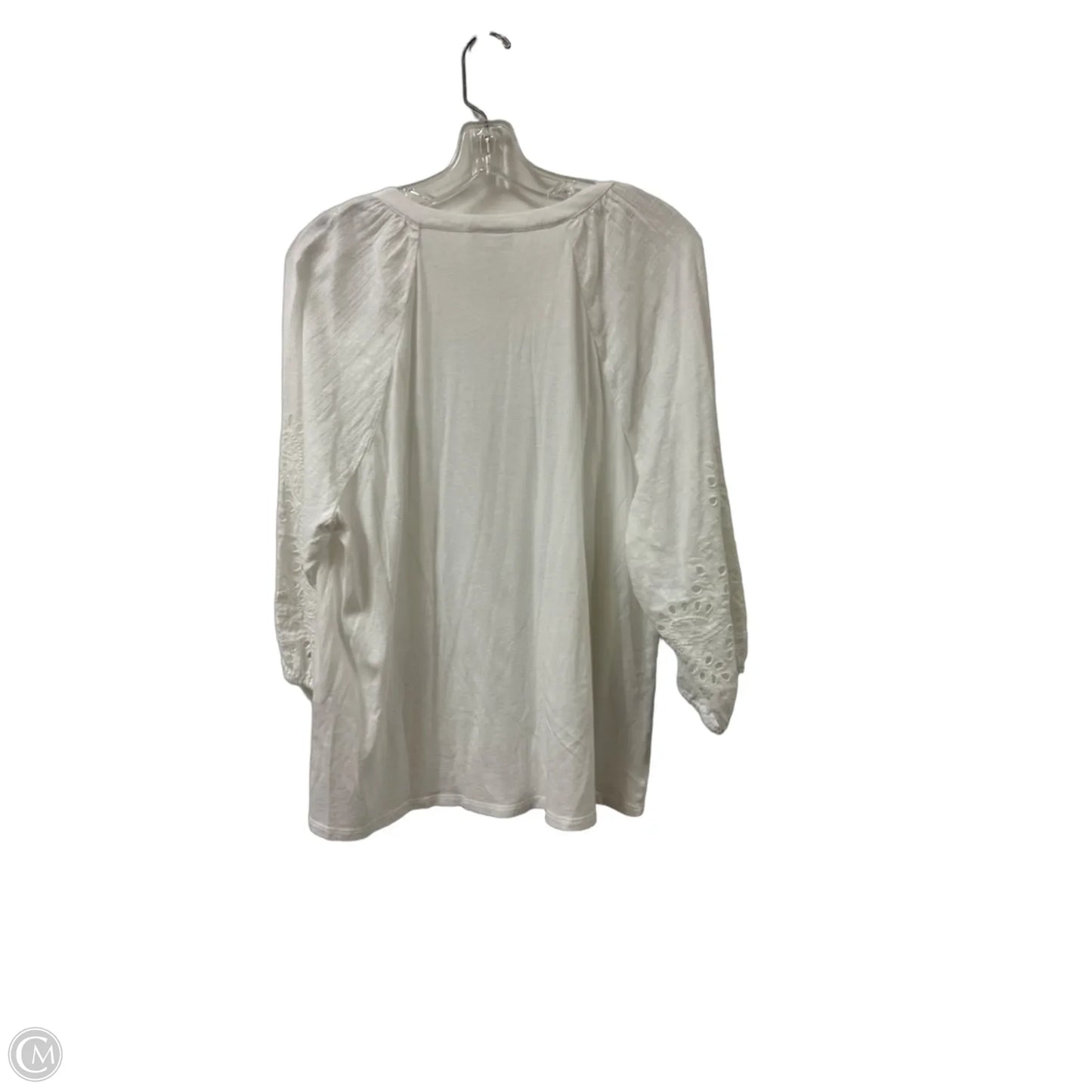 Blouse Long Sleeve By J. Jill In White, Size: L