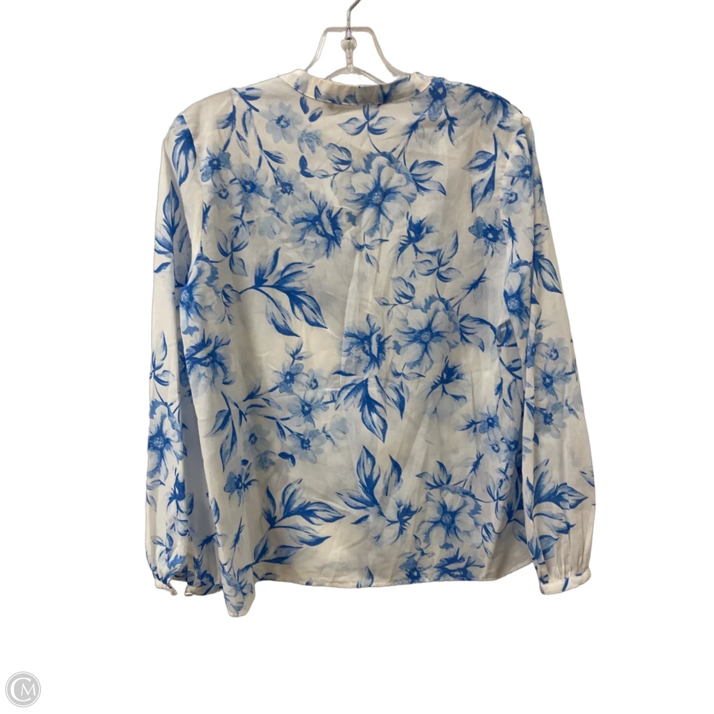 Blouse Long Sleeve By Zara In Blue, Size: Xs