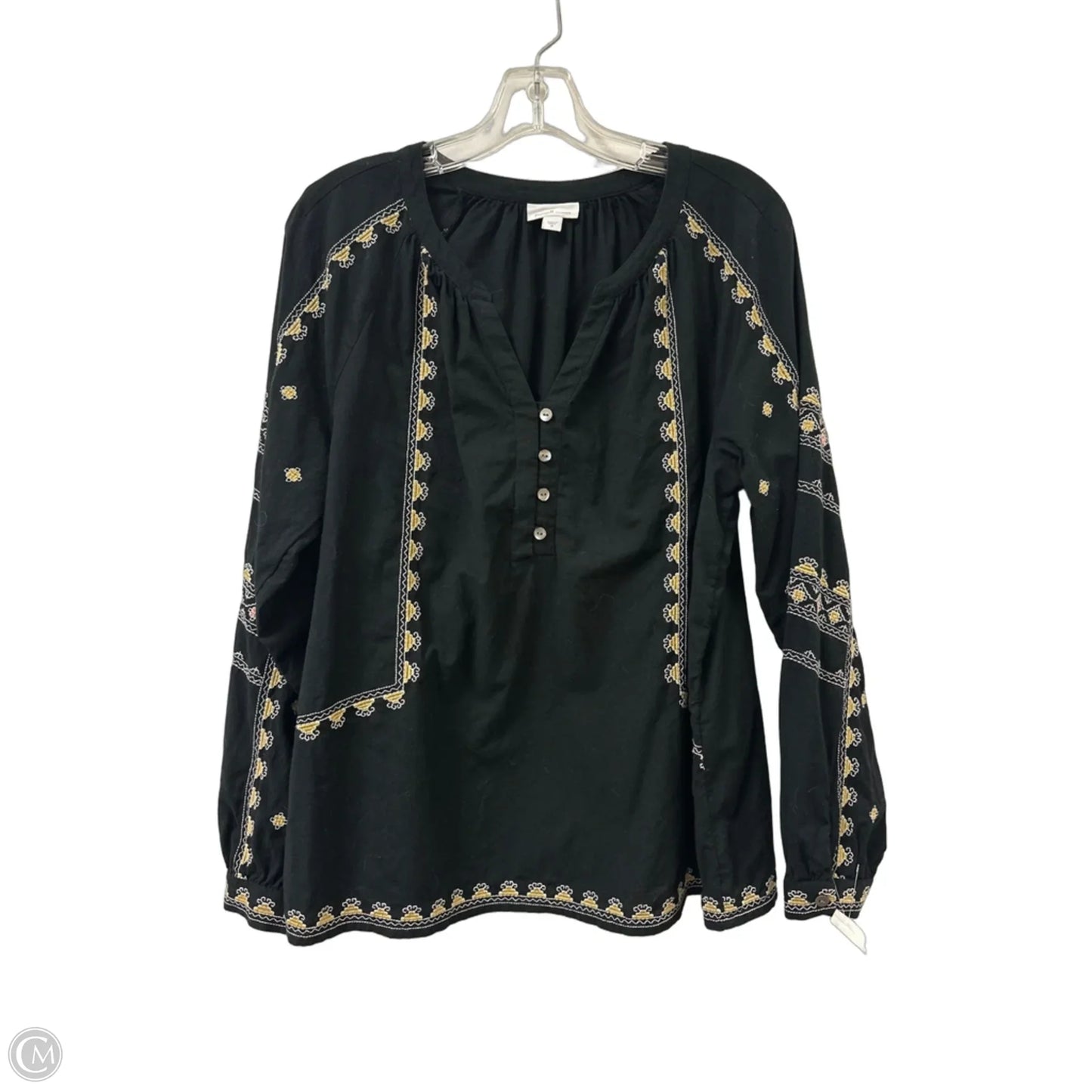 Top Long Sleeve By Pure Jill In Black, Size: M