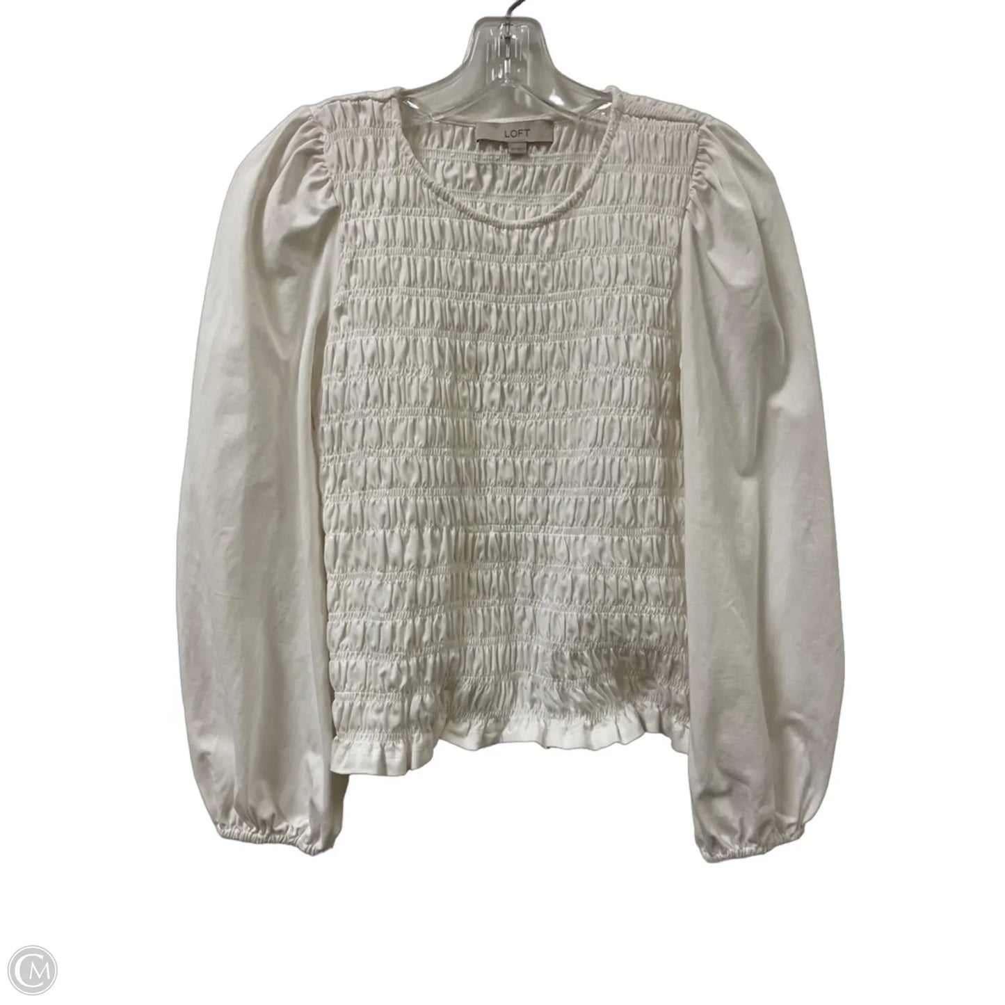 Top Long Sleeve By Loft In White, Size: Xs