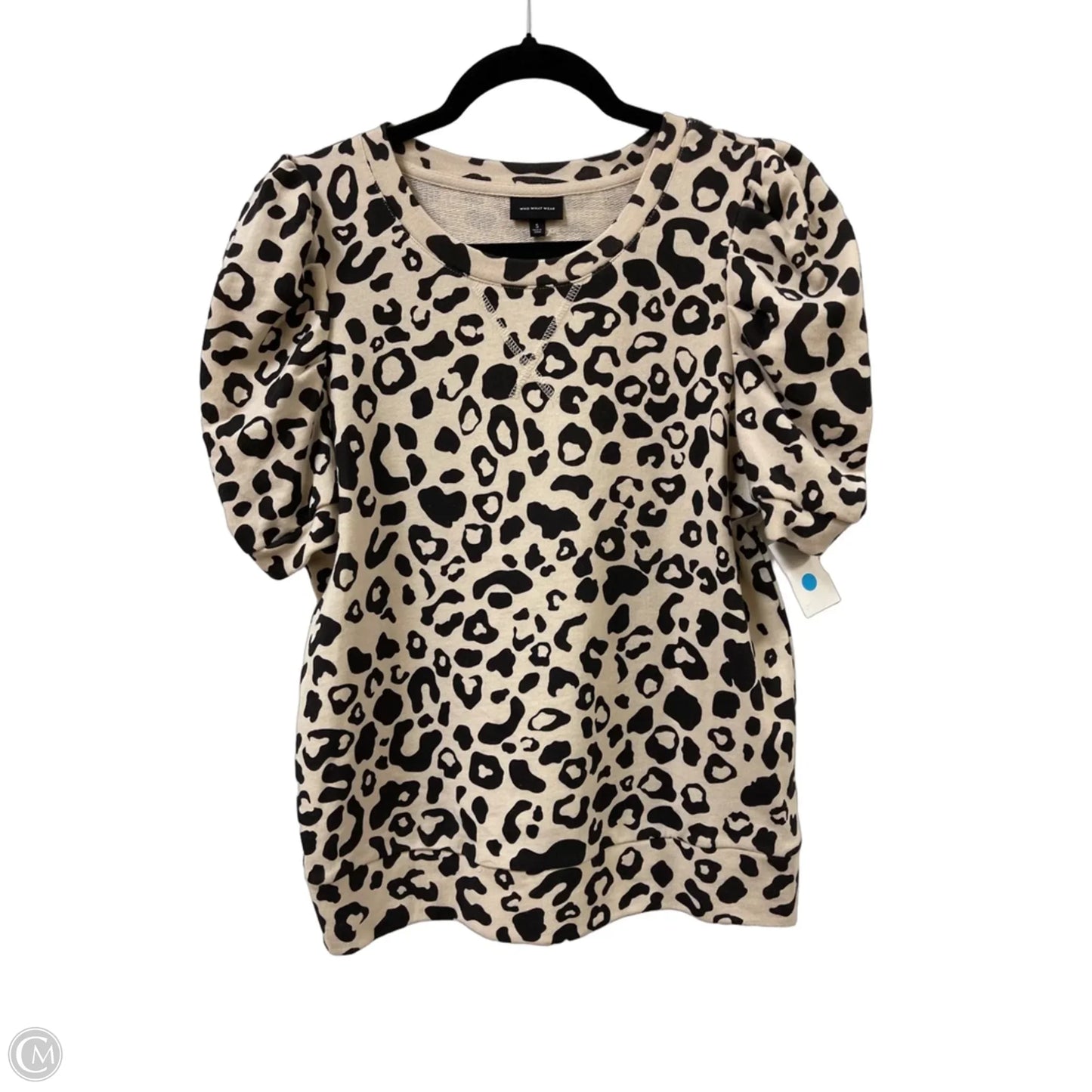 Sweater Short Sleeve By Who What Wear In Animal Print, Size: S