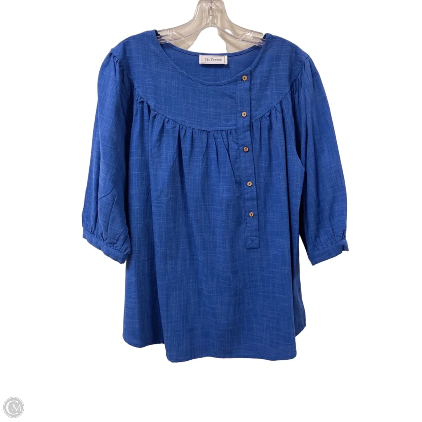 Top Long Sleeve By Ces Femme In Blue, Size: S