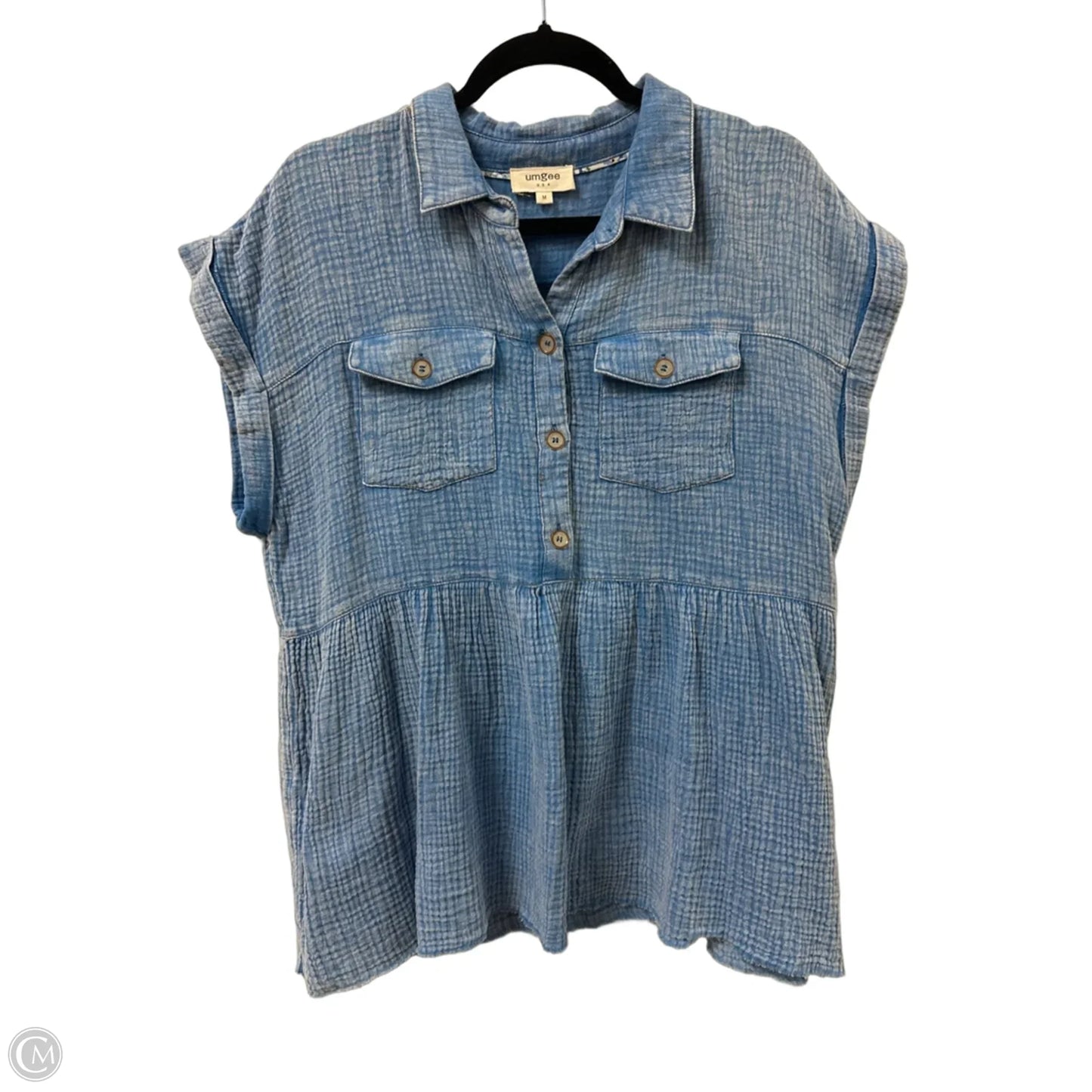 Top Short Sleeve By Umgee In Blue, Size: M