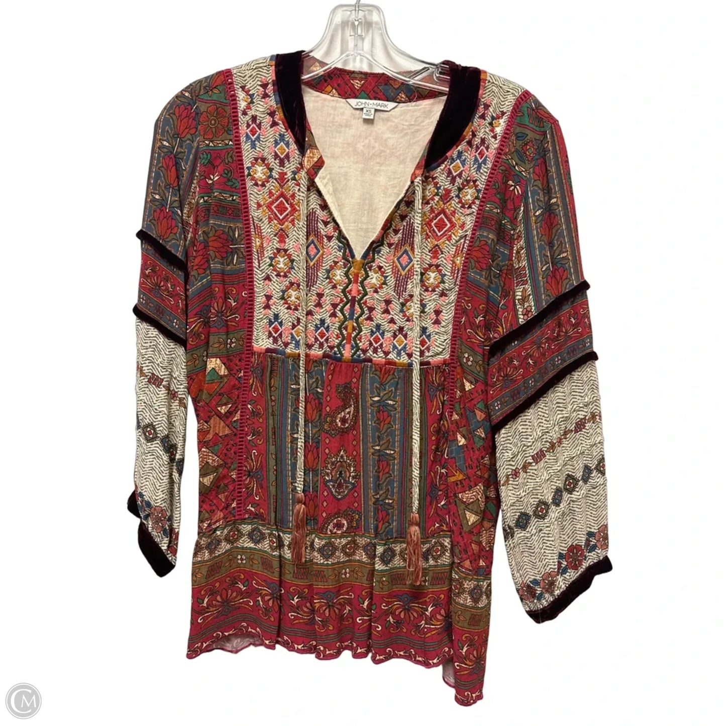 Top Long Sleeve By John Mark In Red, Size: Xs