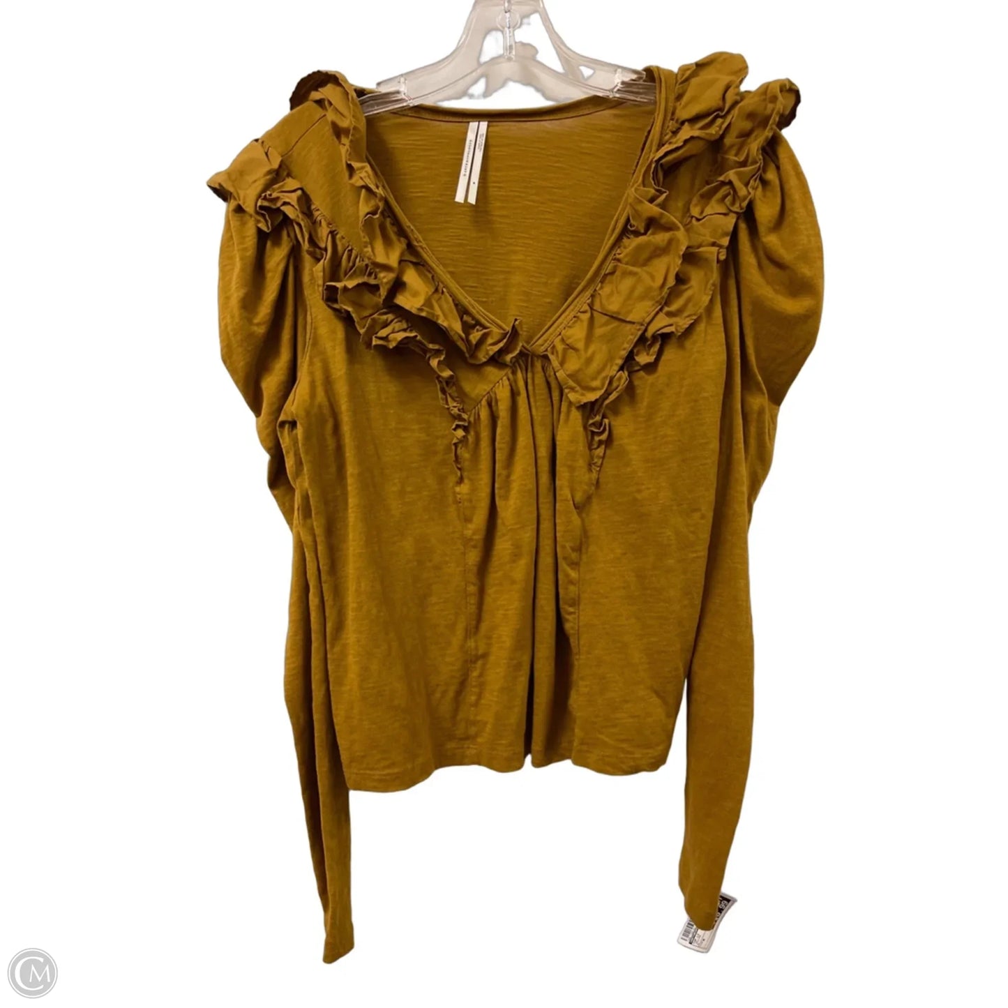 Top Long Sleeve By Anthropologie In Yellow, Size: M