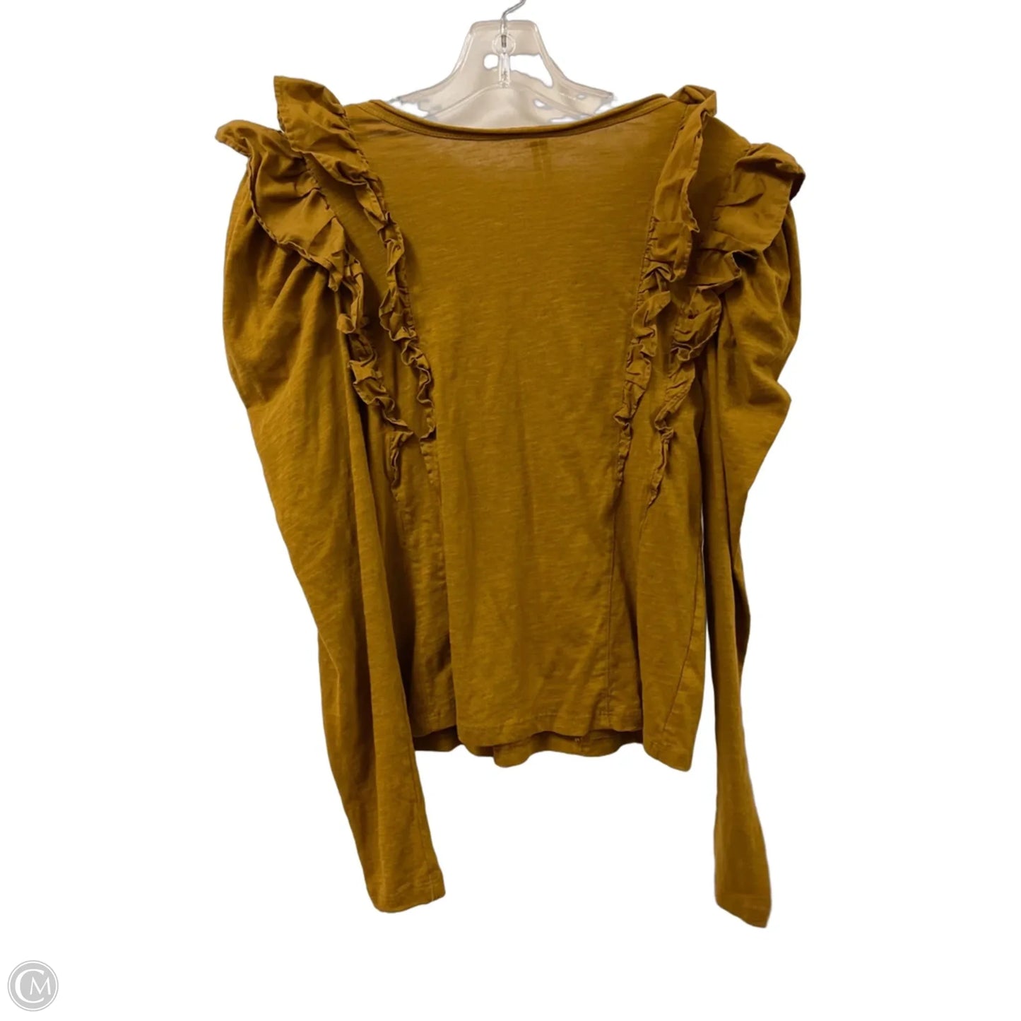 Top Long Sleeve By Anthropologie In Yellow, Size: M