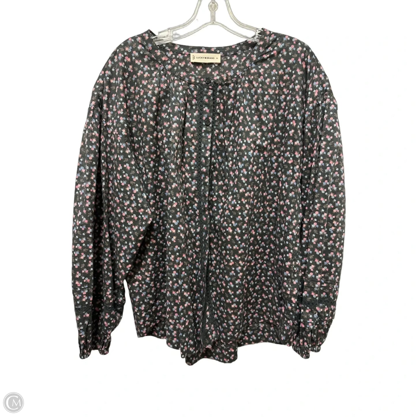 Blouse 3/4 Sleeve By Lucky Brand In Floral Print, Size: Xl