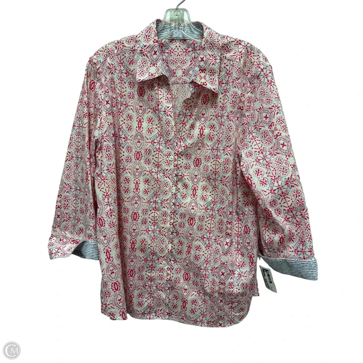 Blouse Long Sleeve By Clothes Mentor In Pink, Size: Xl
